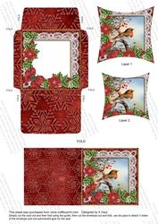 Red Robin 1 Poinsettia Mini Card Envelope Pointy Stacker