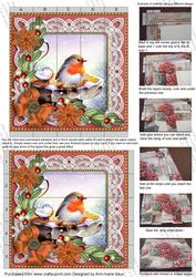 Robin 1 Orange Poinsettia Red 5inch 3D Paper Weaving S