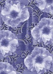 Blue Blossom Swirl Painted A4 Backing Paper