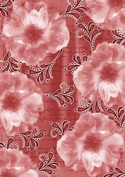 Red Blossom Swirl Painted A4 Backing Paper