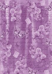 Lilac Sweet Pea Painted Butterfly A4 Backing Paper