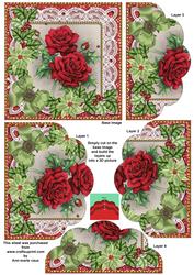Christmas Roses Poinsettia 5in Scallop Bottom Stacker
