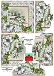 Dream Church Ice Poinsettia 5in Scallop Bottom Stacker