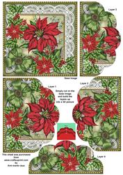 Red Green Poinsettia 5in Scallop Bottom Stacker
