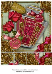Rose Perfume 18th Birthday 8in Picture Topper