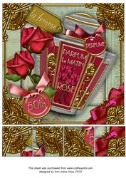 Rose Perfume 50th Birthday 8in Picture Topper