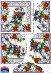 Candy Cane Poinsettia 5in Round Bottom Stacker