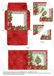 Elegant Tree Red Poinsettia Mini Card Envelope Duo Stacker