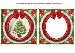 Elegant Tree Red Ruffle Shaker Frame with Base