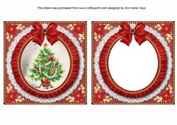 Elegant Tree Red Ruffle Shaker Frame with Base