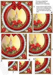 Single Red Candle Ruffle 5in One Corner Stacker