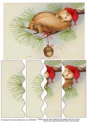 Sleepy Christmas Squirrel Wavy Side Stacker
