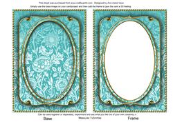 Teal Multi Floral 7x5in Shaker Base and Frame