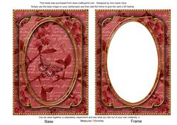 Dark Red Butterfly Sweet Peas 7x5in Shaker Base and Frame