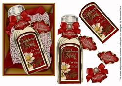 Christmas Spice Red Bottle Step by Step Decoupage