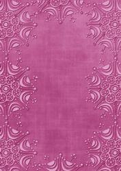 Cerise Embossed Snowflake Border A4 Backing Paper