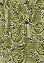 Olive Painted Rose Swirl A4 Backing Paper