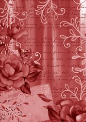 Red Painted Rose Postcard A4 Backing Paper