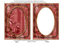 Red Painted Rose 7x5in Shaker Base and Frame