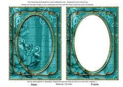 Teal Painted Rose 7x5in Shaker Base and Frame