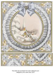 Ice Church Ruffle 8in Picture Sheet Topper