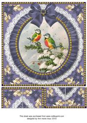 Blue Tits Ruffle 8in Picture Sheet Topper