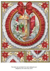 Christmas Door Ruffle 8in Picture Sheet Topper