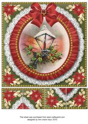 Christmas Lantern Ruffle 8in Picture Sheet Topper