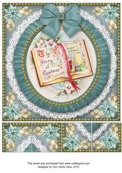Glory Book Blue Ruffle 8in Picture Sheet Topper