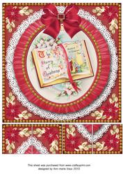 Glory Book Red Ruffle 8in Picture Sheet Topper