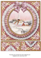 Pink Church Ruffle 8in Picture Sheet Topper