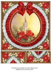 Single Red Candle Ruffle 8in Picture Sheet Topper