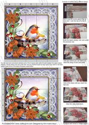 Robin Blue Poinsettia 5inch 3D Paper Weaving Sheet