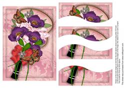 Purple Iris Fan 7x5in Swirvey Top Bottom Stacker