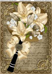 Cream Lily Fan A4 Picture Topper
