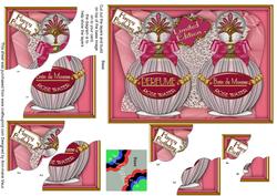 Rose Perfume Birthday Set 7x5 Scallop Duo Corner Stacker