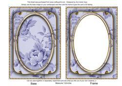 Blue Rose Wallpaper 7x5in Shaker Frame and Base