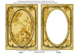 Gold Rose Wallpaper 7x5in Shaker Frame and Base