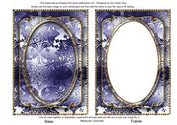 Dark Blue Metallic Snowflake 7x5 Shaker Frame and Base