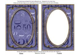 Blue 50th Birthday 7x5in Ornate Shaker Frame and Base