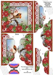 Red Robin Poinsettia 5in Scallop Top Bottom Stacker
