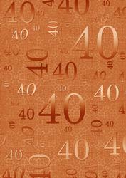 Burnt Orange Metallic 40th Birthday A4 Backing Paper