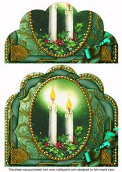 Candle Duo Ribbon Giant 8in Scallop Bottom Stacker