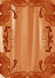 Burnt Orange Painted Poppy Swirl Edge A4 Backing Paper