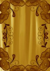 Gold Painted Poppy Swirl Edge A4 Backing Paper