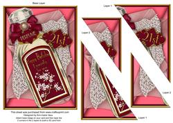 Plum Blossom Perfume 21st Birthday 7x5in Triangle Stacker