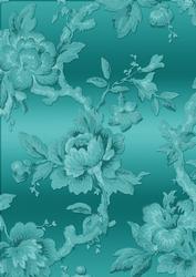 Teal Metallic All Over Rose A4 Backing Paper
