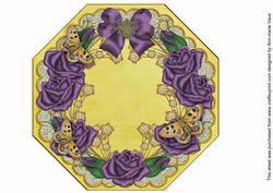 Purple Roses Lemon Octagon 8in Picture Topper Sheet