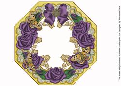 Purple Roses Lemon Octagon 8in Picture Shaker Frame