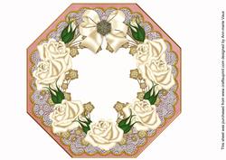 Cream Roses Pink Octagon 8in Picture Shaker Frame